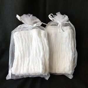 Turbie Twist Hair  Band Set of 2 White Color 100% Cotton  in Sheer Gift Bags